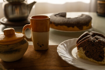 cup of coffee and cake