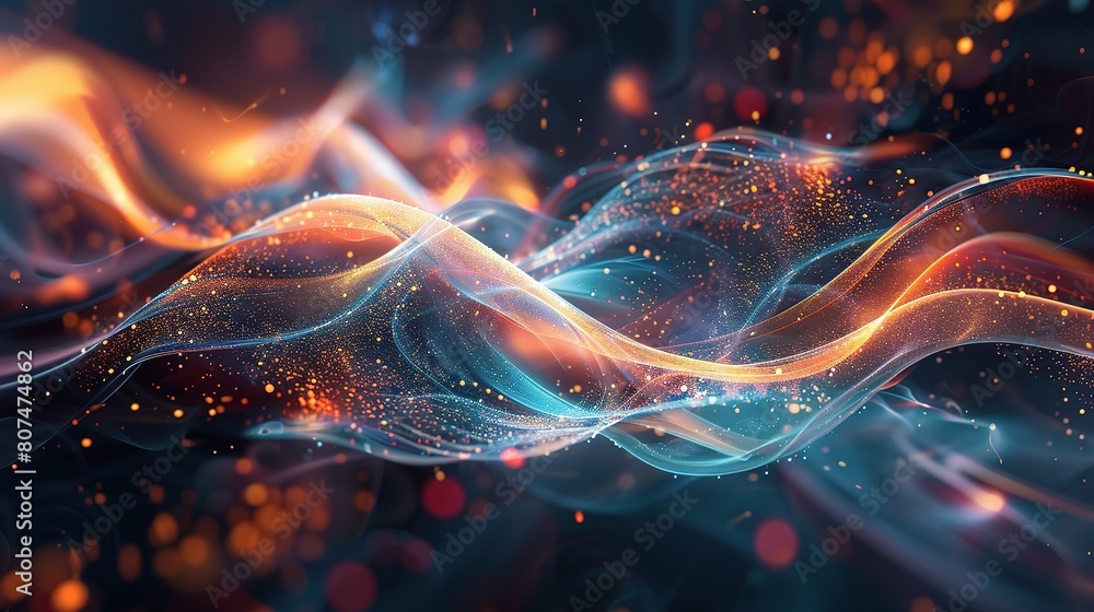 Aufkleber a futuristic abstract depiction of innovation, with dynamic shapes and colors representing the forwa