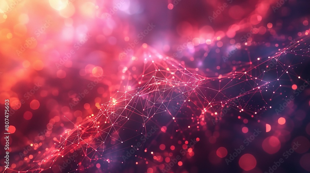 Poster a futuristic abstract visualization of innovation, with dynamic shapes and vibrant colors representi