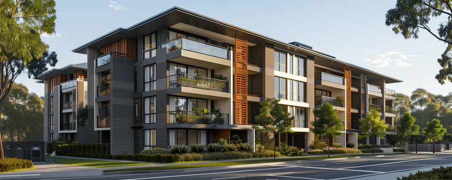 With spacious units and abundant green spaces, a newly developed suburban apartment complex provides an ideal setting for outdoor activities and fostering community bonds.