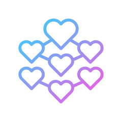 Decoration love Icon gradient blue purple valentine illustration