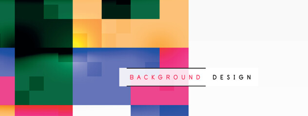 A vibrant display of colorful rectangles on a white background, featuring a mix of violet, magenta, and electric blue shades. This artful pattern creates a playful and modern design