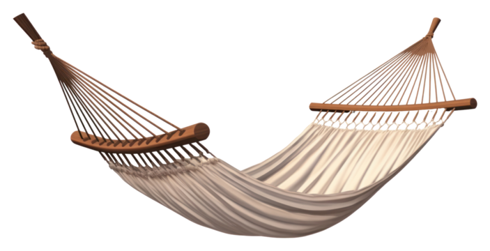 PNG Rope hammock 3d cartoon furniture white background tranquility.