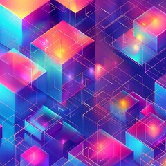 Abstract Cubes Background Illustration