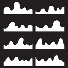 Website border, web page divider shapes. Geometric and organic separator headers. Template of Modern Dividers Shapes for Website Pictogram Set. Isolated Vector Illustration. 11:11