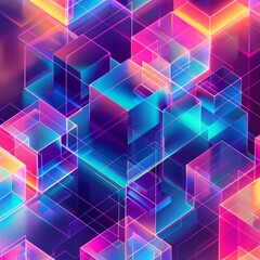 Abstract Cubes Background Illustration