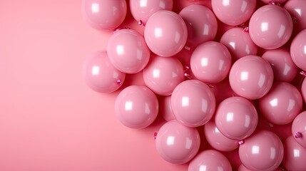 pink balloons on a pink background for banner or poster design