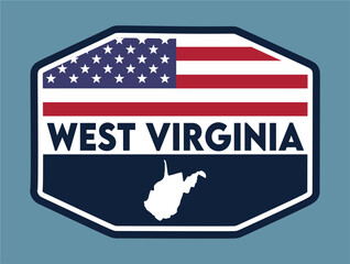 west virginia on blue background