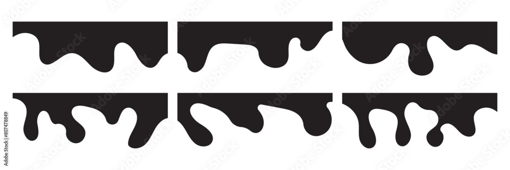 Poster vector set of template dividers with drops, waves and geometric shapes. wave shape, curve line, drop