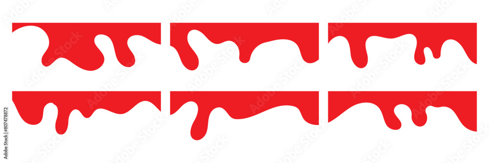 Poster vector set of template dividers with drops, waves and geometric shapes. wave shape, curve line, drop