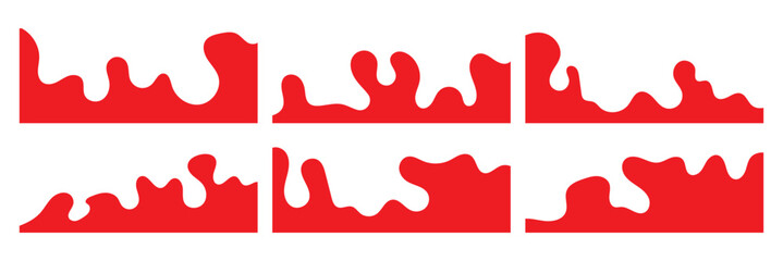 Website border, web page divider shapes. Geometric and organic separator headers. Template of Modern Dividers Shapes for Website Pictogram Set. Isolated Vector Illustration.