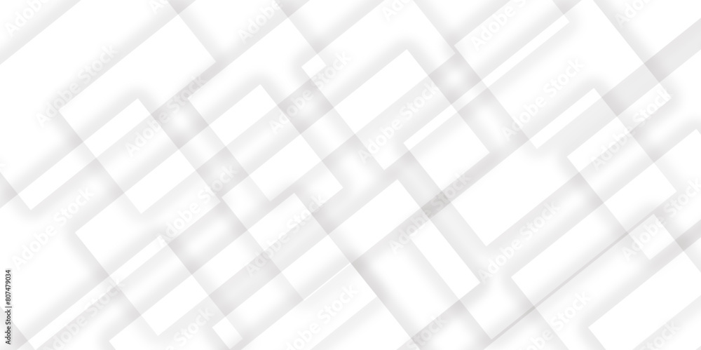 Poster abstract white line with square shape shadow background. vector illustration, white business style v