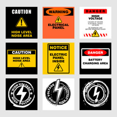 set of electric signs vector