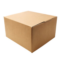 Empty cardboard box isolated on transparent background packaging box mock