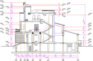 vector illustration, sketch, design, architectural engineering drawing, old classic house, vintage European, Greek, Roman