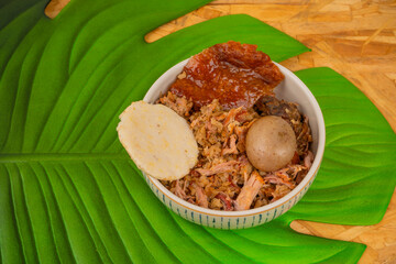 Typical lechona from Tolima with rice
