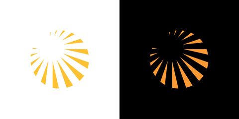 Sun light vector logo design circle yellow symbol