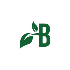 Letter B Leaf logo icon vector template