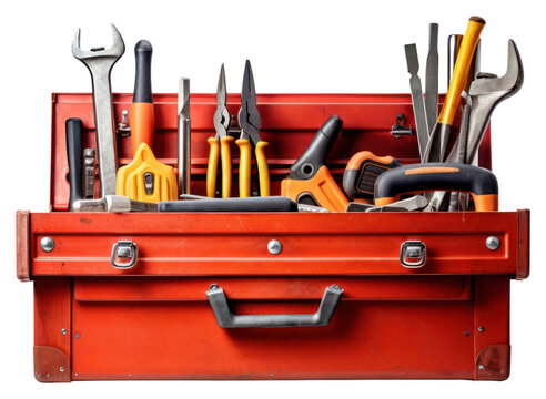 PNG  Hammer tool box white background.