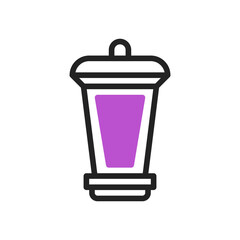 Lantern icon duotone purple black ramadan illustration