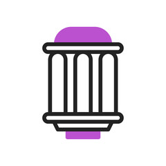 Lantern icon duotone purple black ramadan illustration