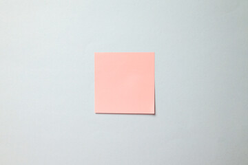 Pink Sticky Note Isolated On Gray Background