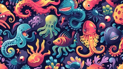 Seamless cartoon pattern wallpaper