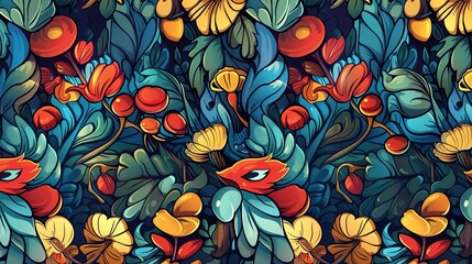 Seamless cartoon pattern wallpaper