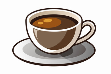 cup of coffee Vector illustration on white background, silhouette, bird, icon, svg, characters, Holiday t shirt, Hand drawn trendy Vector illustration, raven on a branch