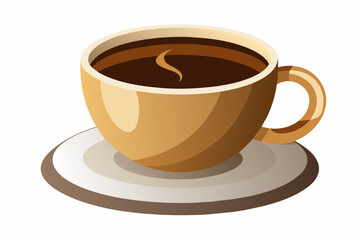 cup of coffee Vector illustration on white background, silhouette, bird, icon, svg, characters, Holiday t shirt, Hand drawn trendy Vector illustration, raven on a branch