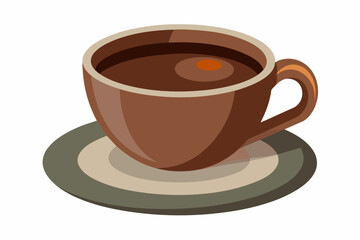 Obraz premium cup of coffee Vector illustration on white background, silhouette, bird, icon, svg, characters, Holiday t shirt, Hand drawn trendy Vector illustration, raven on a branch