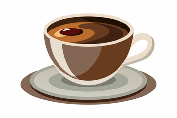 cup of coffee Vector illustration on white background, silhouette, bird, icon, svg, characters, Holiday t shirt, Hand drawn trendy Vector illustration, raven on a branch