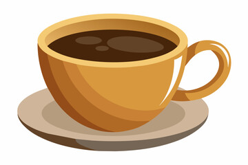 Obraz premium cup of coffee Vector illustration on white background, silhouette, bird, icon, svg, characters, Holiday t shirt, Hand drawn trendy Vector illustration, raven on a branch