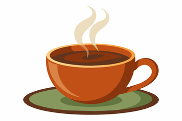 cup of coffee Vector illustration on white background, silhouette, bird, icon, svg, characters, Holiday t shirt, Hand drawn trendy Vector illustration, raven on a branch