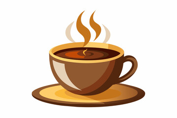 cup of coffee Vector illustration on white background, silhouette, bird, icon, svg, characters, Holiday t shirt, Hand drawn trendy Vector illustration, raven on a branch