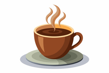 cup of coffee Vector illustration on white background, silhouette, bird, icon, svg, characters, Holiday t shirt, Hand drawn trendy Vector illustration, raven on a branch