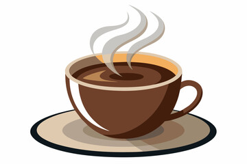 cup of coffee Vector illustration on white background, silhouette, bird, icon, svg, characters, Holiday t shirt, Hand drawn trendy Vector illustration, raven on a branch