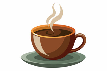 cup of coffee Vector illustration on white background, silhouette, bird, icon, svg, characters, Holiday t shirt, Hand drawn trendy Vector illustration, raven on a branch