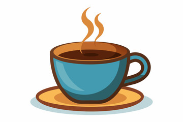 cup of coffee Vector illustration on white background, silhouette, bird, icon, svg, characters, Holiday t shirt, Hand drawn trendy Vector illustration, raven on a branch
