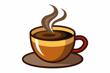 cup of coffee Vector illustration on white background, silhouette, bird, icon, svg, characters, Holiday t shirt, Hand drawn trendy Vector illustration, raven on a branch