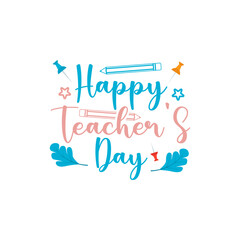 vector Happy Teacher's Day logo typography logo design icon suitable to commemorate teachers' day 