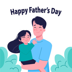 Flat father's day illustration