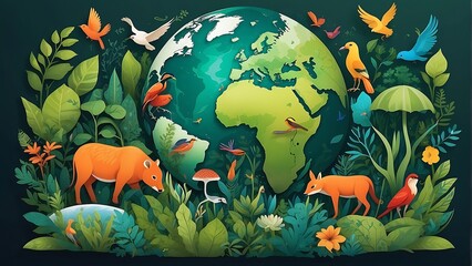 Celebrating Biological Diversity: Illustration for International Day