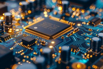 The image shows a close-up of a computer circuit board