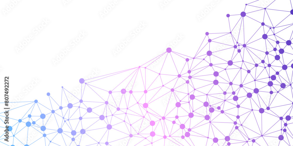 Aufkleber abstract colorful network background with connected dots
