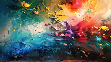 Colourful painting wallpaper --ar 16:9