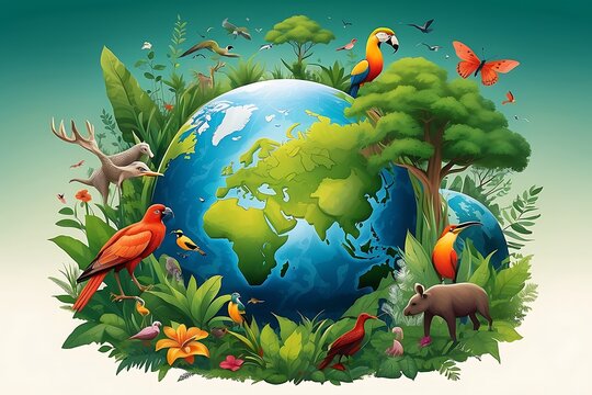 Celebrating Biological Diversity: Illustration for International Day