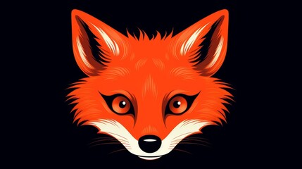 Obraz premium A playful fox with big eyes curiously peeks over a bright colored edge, Ai Generated