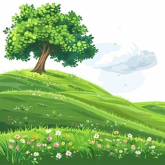 Green Fields Background Illustration