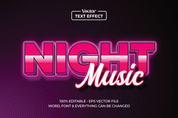 Music festival show futuristic neon style customizable 3d vector text effect